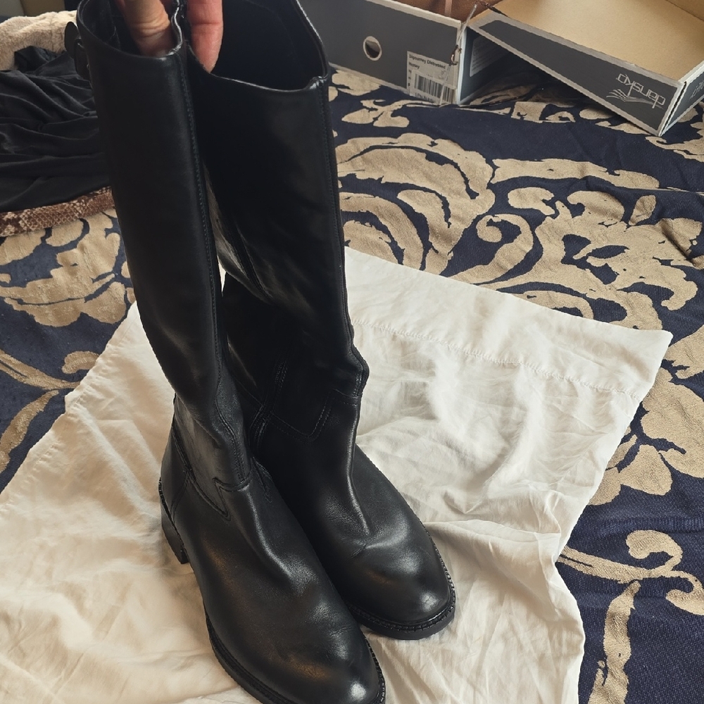 Coach and Four Black Heeled Boots, Size 11
